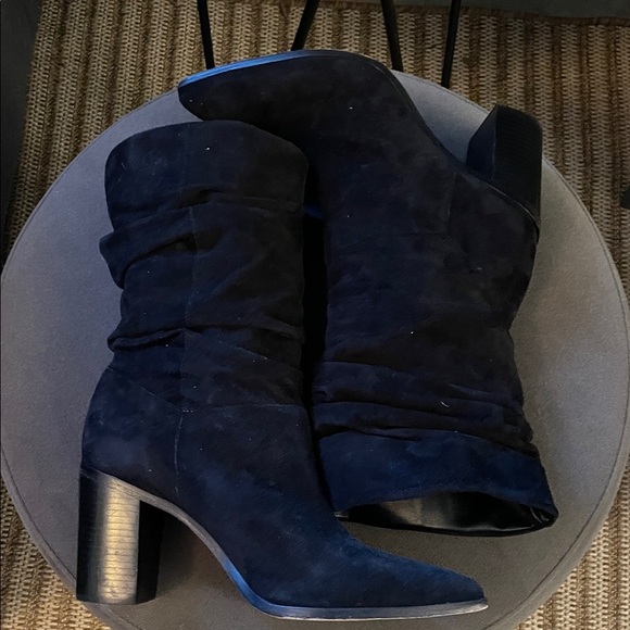 SCHUTZ Ashlee Black Suede Slouchy Block Heel Women's 8.5 Boots - Picture 6 of 7